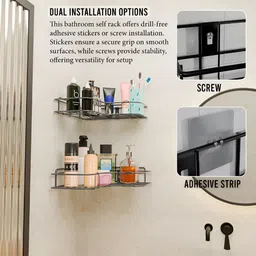 Aura Grey Pack of 4 Metal Multi-Utility Organisers image 3