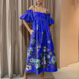 StyleCast x Revolte Floral Print A-Line Midi Dress-picture-11