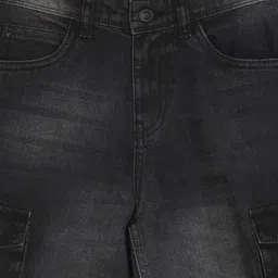 Allen Solly Junior Kids-Boys Regular Fit Mid-Rise Low Distress Light Fade Jeans image 2