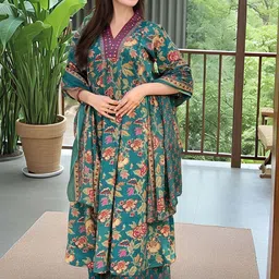 Anni Designer Women Floral Printed Regular Kurta Palazzos With Dupatta-picture-41