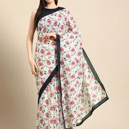 BUTA BUTI Floral Pure Cotton Saree-image-40