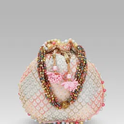 Anouk Embroidered Tasselled Potli Clutch image 3