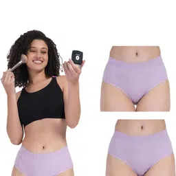 ORLIZEA Pack of 2 Women High-Rise Cotton Blend Hipster Briefs image 1