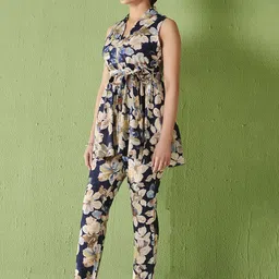 Anouk Printed V-Neck Tunic With Trousers image 5