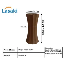LASAKI Vanya Brown Textured Ceramic Flower Vase image 3