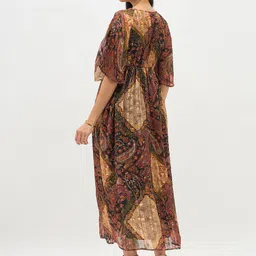 Ruhaans Print Flared Sleeve Chiffon A-Line Midi Dress image 2