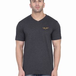 BEYOU FASHION V-Neck Applique Slim Fit T-shirt-picture-1