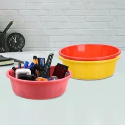 Kuber Industries Yellow & Red 3 Pieces Regular Desk Organisers-image-99