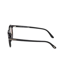 Tom Ford Men Grey Lens & Black Round Sunglasses With UV Protected Lens FT0904 52 01D image 4