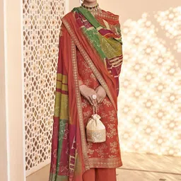 Stylee LIFESTYLE Embroidered Pure Silk Unstitched Dress Material-image-76
