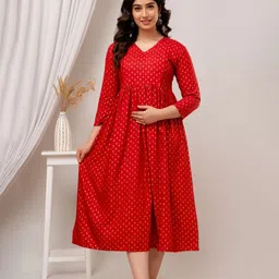 Step Queen Women Ethnic Motifs Printed Maternity Kurta image 5