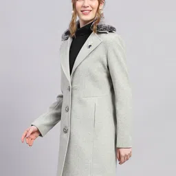 monte carlo Wool Blend Solid Coat For Women image 3