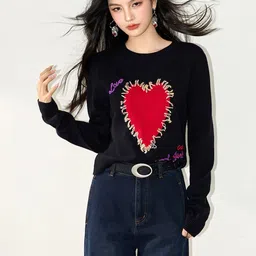 JC Collection Women Printed Pullover with Embroidered Detail image 2