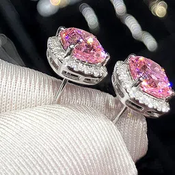 Jewels Galaxy Silver Plated American Diamond Square Studs Earrings image 4