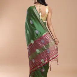 House of Pataudi Ethnic Motifs Woven Design Zari Banarasi Saree image 2