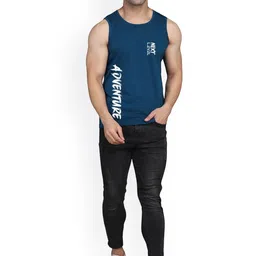 SLOWLORIS Pack of 2 Printed Sleeveless Bio-Wash Combed Cotton Gym Innerwear Vests image 4