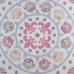 Jaipur Weaves White & Blue Ethnic Motifs 180 TC Cotton King Bedsheet Set 2.74 m x 2.74 m image 3