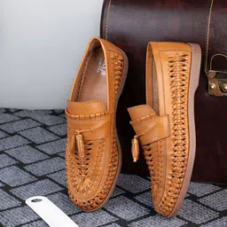 Styli Men Textured Leather Driving Shoes image 1