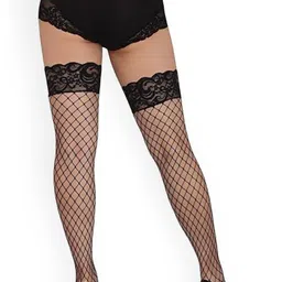 OGIMI- Ohh Give me Fishnet Thigh High Mesh Stockings With Silicone Lace Top image 5