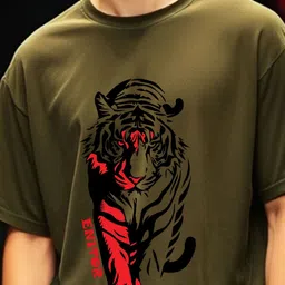 THE BEETEL HOUSE Printed Round Neck Oversized Cotton T-shirt image 3