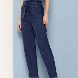 CORSICA Women Navy Blue Cotton Stretchable Jeans-picture-35