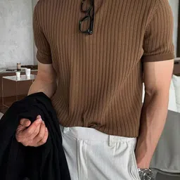 StyleCast Men Ribbed Short Sleeves Round Neck Pullover-image-77