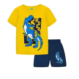 LITTLE LUSH Boys Printed T-shirt with Shorts image 3