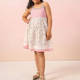 Sangria Girls Floral Printed Cotton A-Line Dresses-image-93