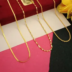 Anouk Mohini Disco Rassa Set Of 3 Gold-Plated Artificial Beaded Minimal Chain-picture-10