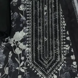 Meena Bazaar Printed Art Silk Unstitched Dress Material image 4