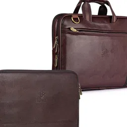 the clownfish THE CLOWNFISHDark Brown Laptop Sleeve With Laptop Bag Combo image 5