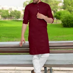ANUJ FASHION Men Solid Straight Kurtas-picture-33
