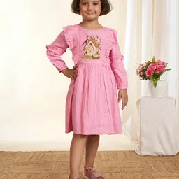 TINY TWILLS Embroidered Puff Sleeve Fit & Flare Dress-picture-19