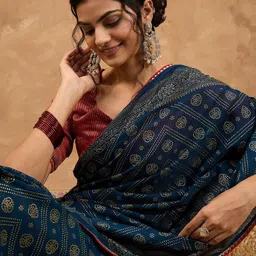 Saree mall Ethnic Motifs Printed Bandhani Sarees-image-5