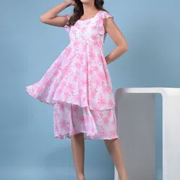 Crimsoune Club Floral Printed Fit & Flare Midi Dress-picture-34