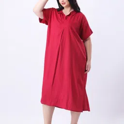 Qurvii A-Line Midi Cotton Oversize Dress image 4