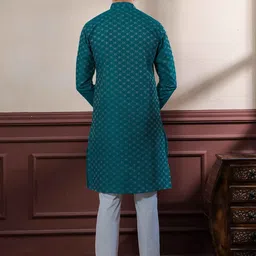Koshin Men Woven Design Woven Design Cotton Kurta with Pyjamas image 3