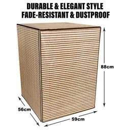 Kuber Industries Brown & White Mini Check Print Washing Machine Cover image 4