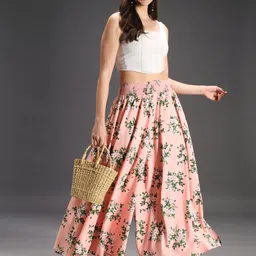 SCUBE DESIGNS Women Printed Flared Ethnic Palazzos image 4