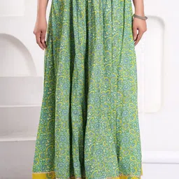 Maquien Printed Maxi Flared Skirts image 5