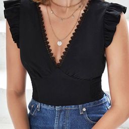 Stylecast X Slyck Women V-Neck Smocked Crop Top-picture-17