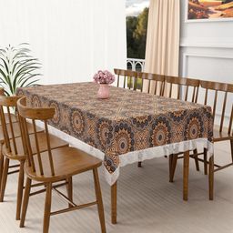 Myntra Elegant Homes Black Geometric Printed Waterproof Plastic 8-Seater Table Cover-picture-32