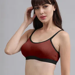 Samvar Maroon Cotton Non-Wired Non Padded Minimizer Bra image 2