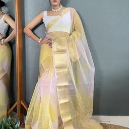 V3 FASHION STUDIO Tie and Dye Dyed Handloom Saree Saree-picture-29