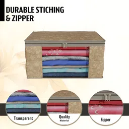 Aura Brown & Black 6 Pieces Flower Printed Foldable Non-Woven Multi-Utility Organisers image 2