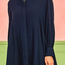 AND Solid Cuffed Sleeves A-Line Dress image 3