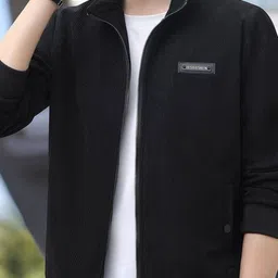 HERE&NOW Men Mock Collar Solid Bomber Jacket-picture-27