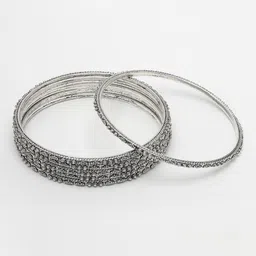Anouk Set Of 6 German Silver Oxidized Bangles image 3