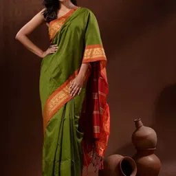 sourav biswas Woven Design Zari Pure Cotton Saree-picture-37