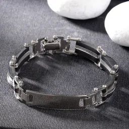 The Roadster Lifestyle Co Men Silver-Plated Link Bracelet-picture-43